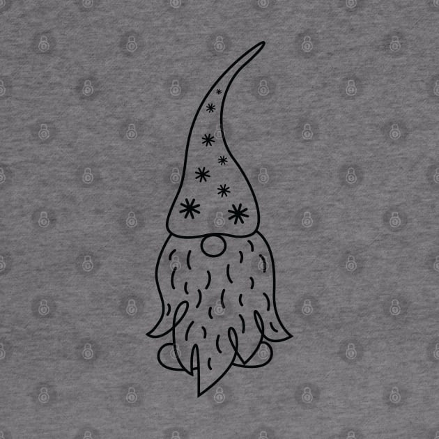 Scandinavian Christmas Gnome line art by holidaystore